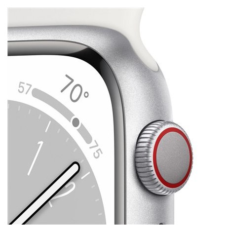Apple Watch | Series 8 (GPS + Cellular) | Smart watch | Aerospace-grade aluminium alloy | 45 mm | Silver | White | Apple Pay | 4 - 3
